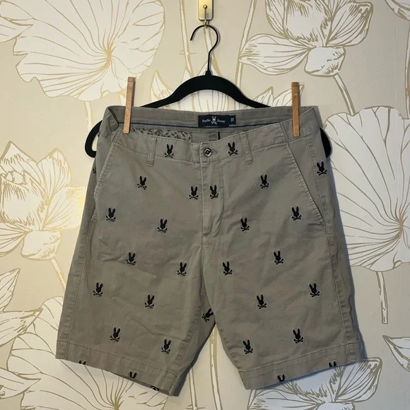 Psycho Bunny Embroidered Bunny Skull Men’s Shorts - Size 31 - Picture 1 of 5